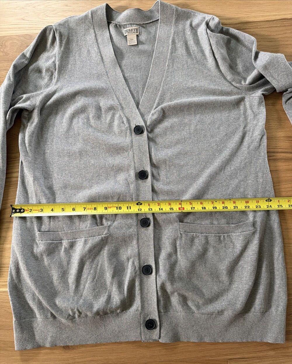 Duluth Trading Gray Long Sleeve Button Front Cardigan Sweater Women XXL Pockets - Picture 9 of 12